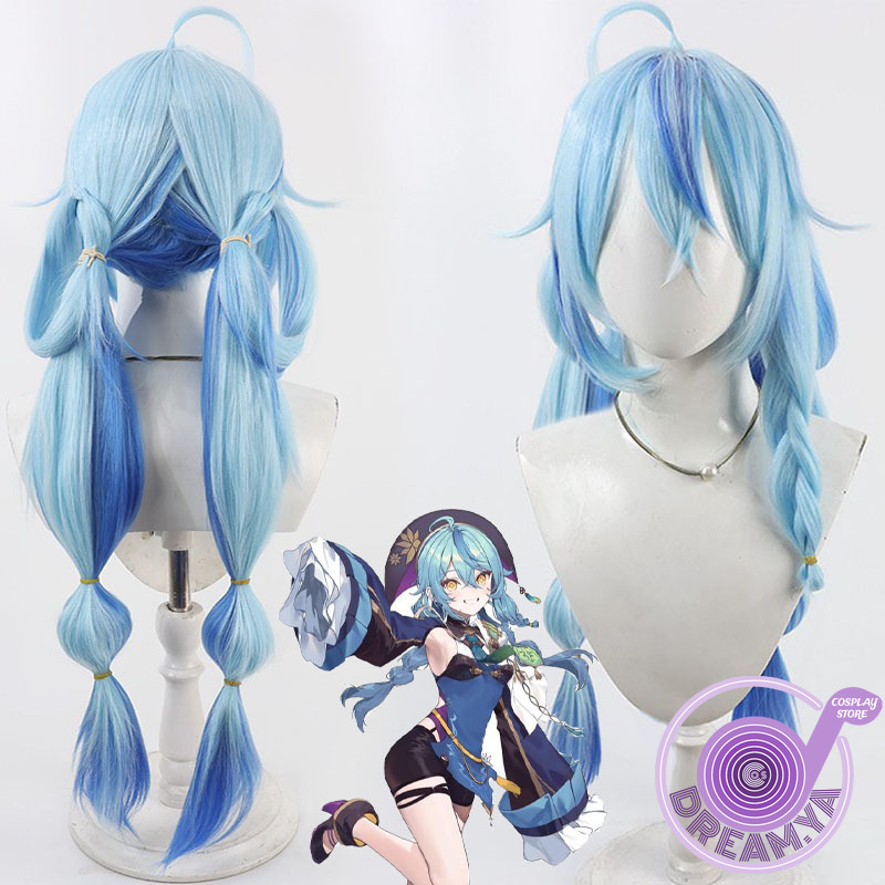 Anime Cosplay Wig Heat Resistant - Yukihana Lamy Cosplay Wig Vtuber Blue