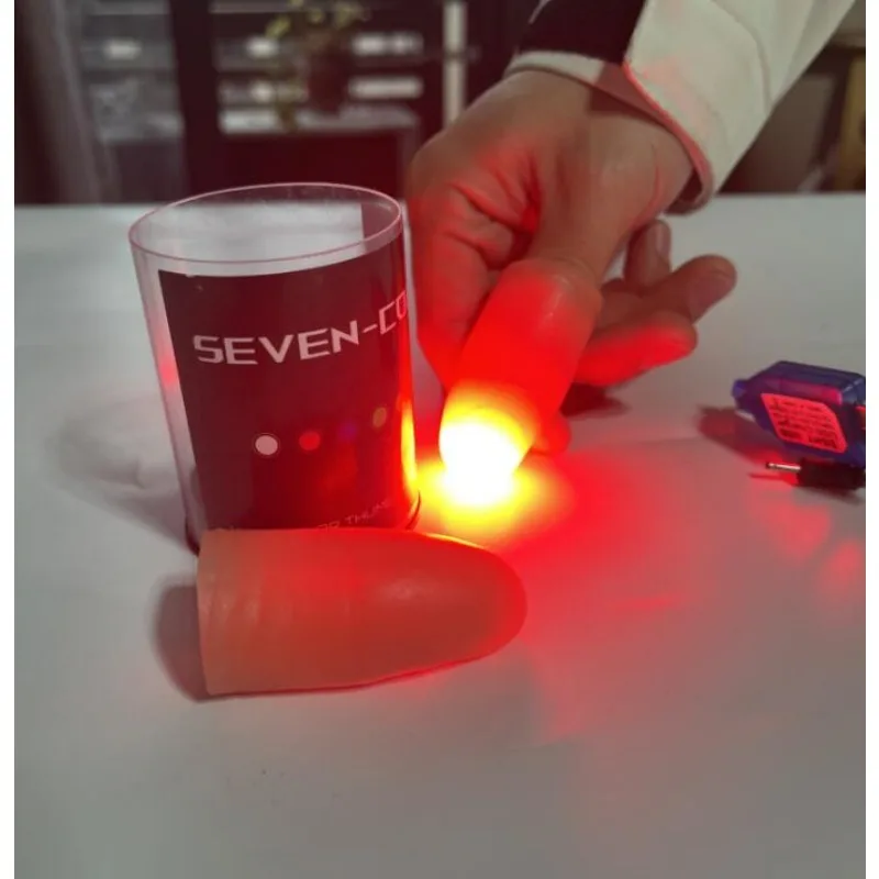 Thumb Tip Magic Trick Set - Seven Colors LED Light Thumb Magic