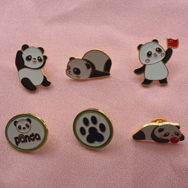Party Supplies - 6pcs Cartoon China Panda Badge Autumn/Winter