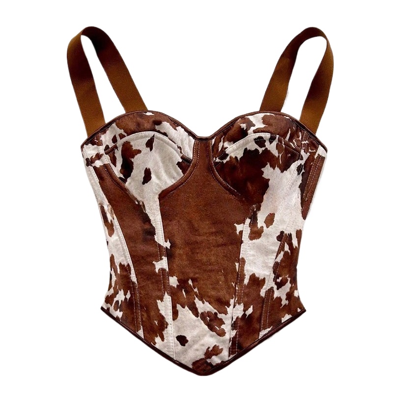 Medieval Renaissance Dress Women - Women Cow Print Lace Up Corset