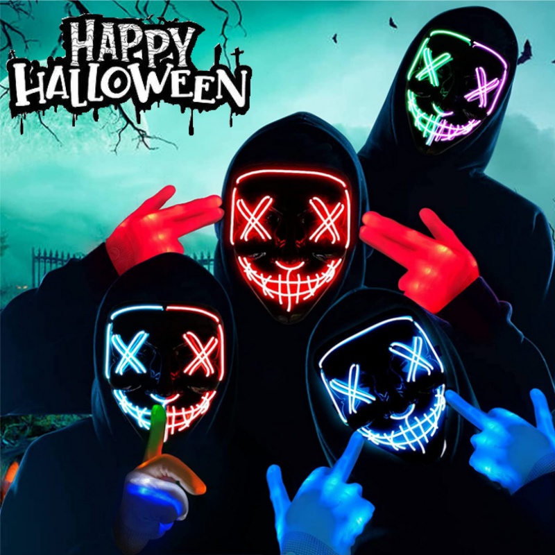 Led Purge Mask Halloween - Scary Halloween Cosplay Light up Purge