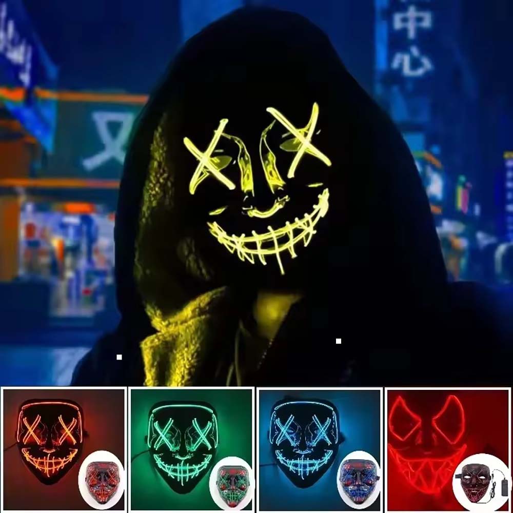 Led Purge Mask Halloween - Wireless Neon LED Purge Mask Glow