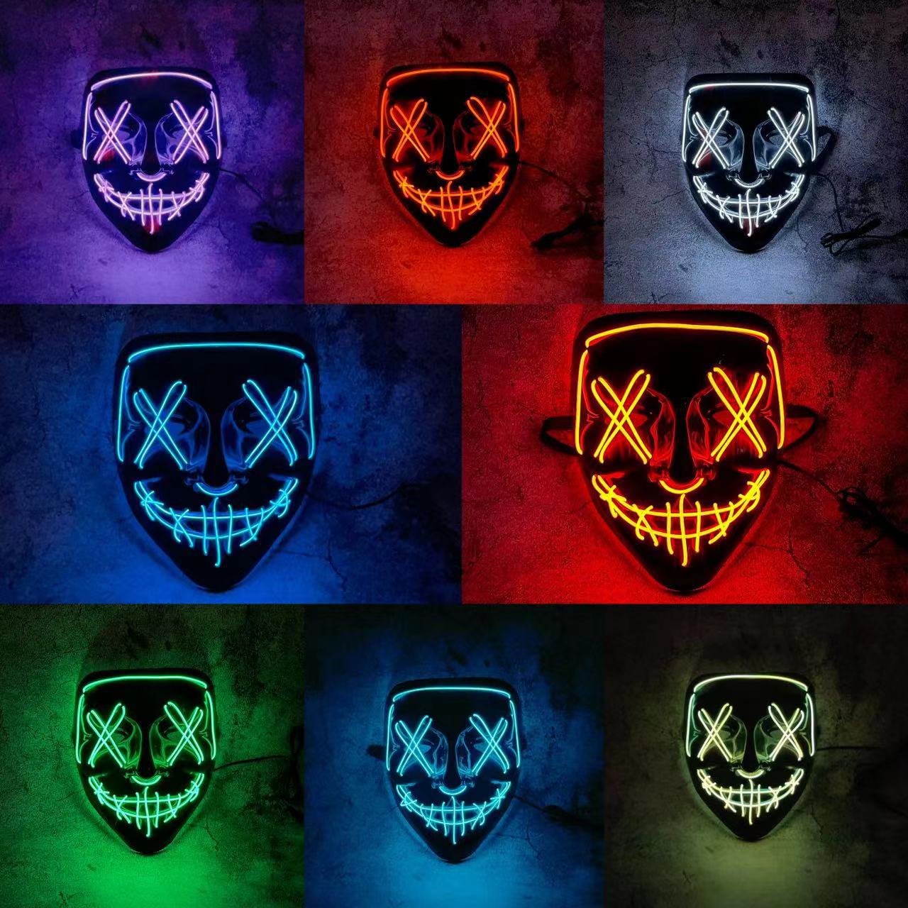 Led Purge Mask Halloween - Wireless Neon LED Purge Mask Multi