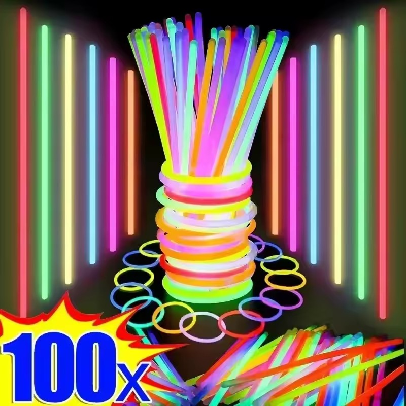 Glow In The Dark Party Glasses - 50/100Pcs Fluorescence Sticks Party Multicolor Glowing