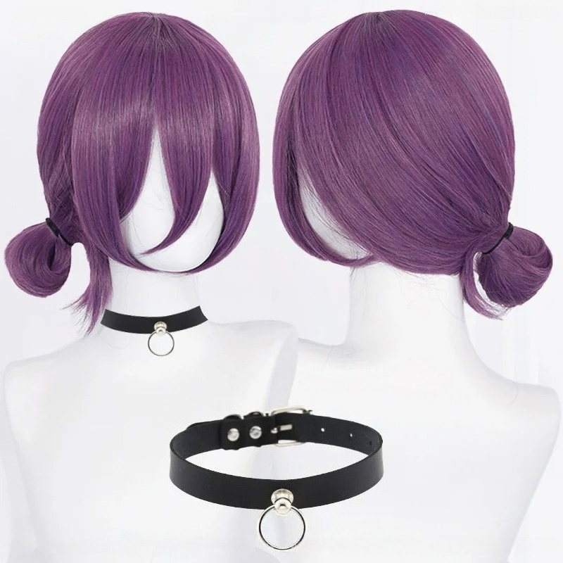 Anime Cosplay Wig Heat Resistant - Anime Reze Cosplay Wigs 45cm Purple