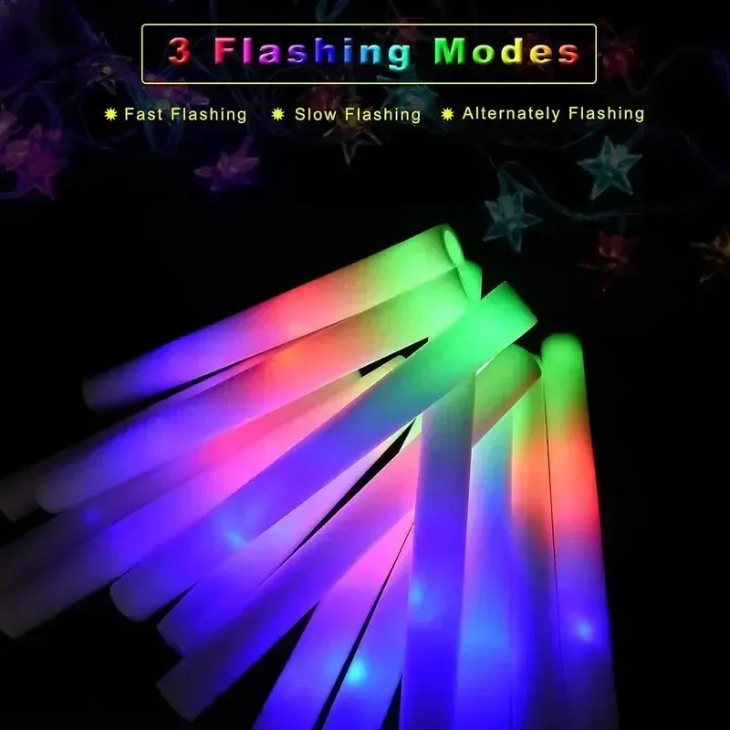 30Pcs Foam Glow Sticks with 3  - Flashing Led Foam Sticks Party recension och pris