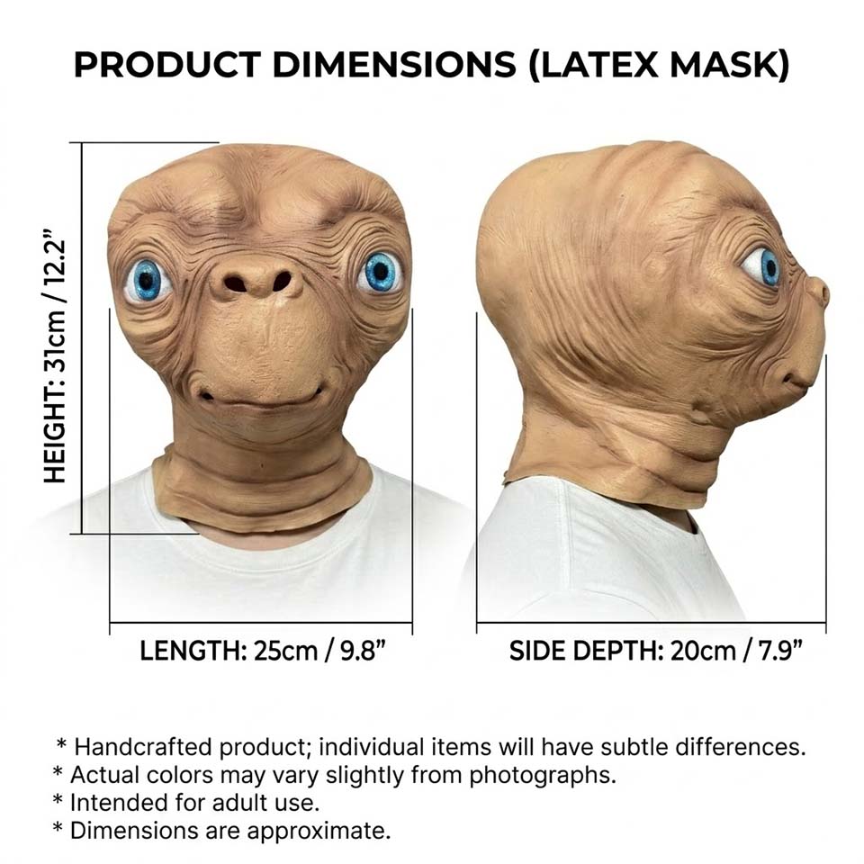 Realistic ET Alien Latex Mask  - Latex Alien Mask Realistic recension och pris