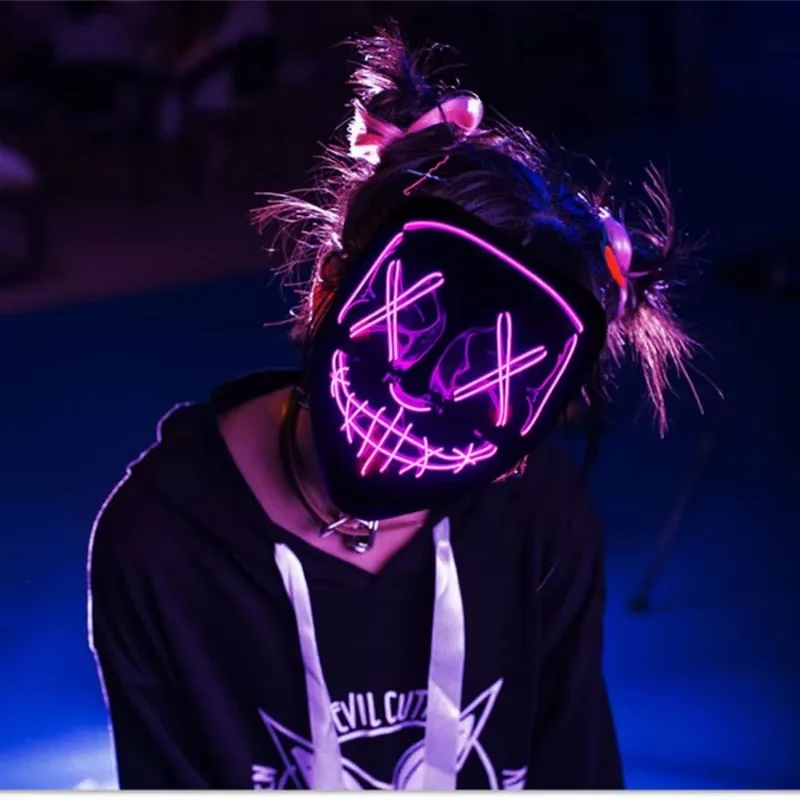 Wireless Neon LED Purge Mask G - Led Purge Mask Halloween recension och pris