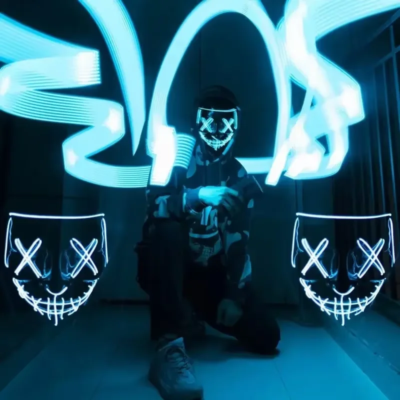 Wireless Neon LED Purge Mask G - Led Purge Mask Halloween recension och pris