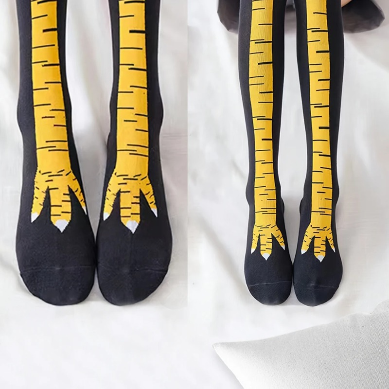 1/2/5 Pairs Women Knee High So - Funny Chicken Leg Socks recension och pris