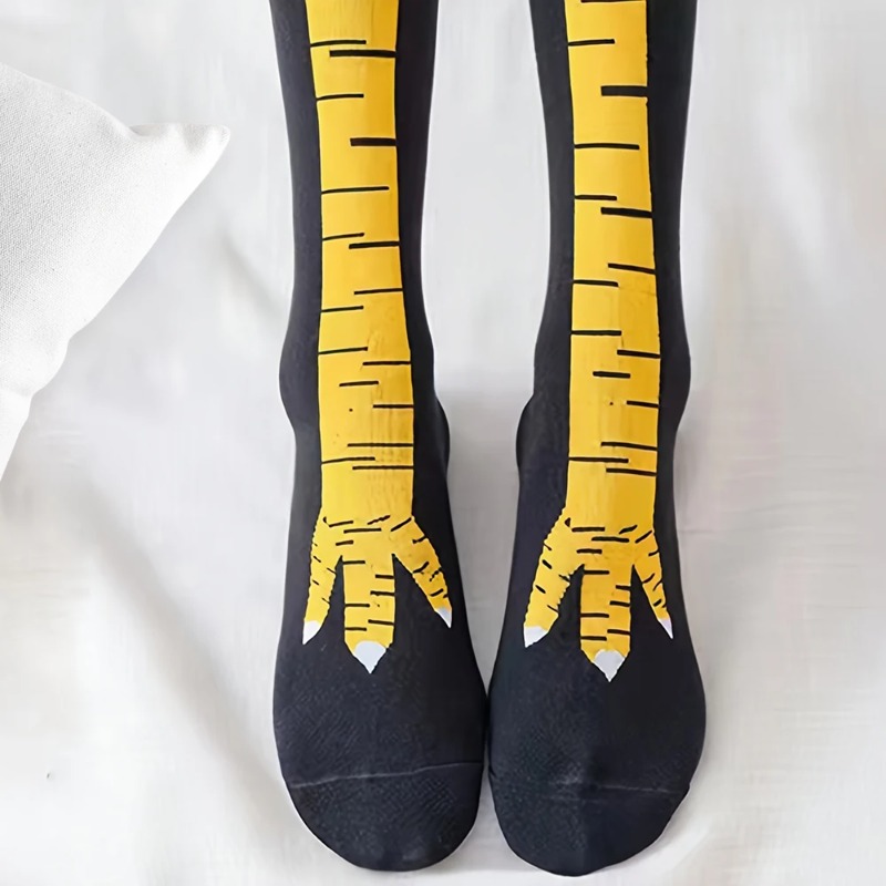 1/2/5 Pairs Women Knee High So - Funny Chicken Leg Socks recension och pris