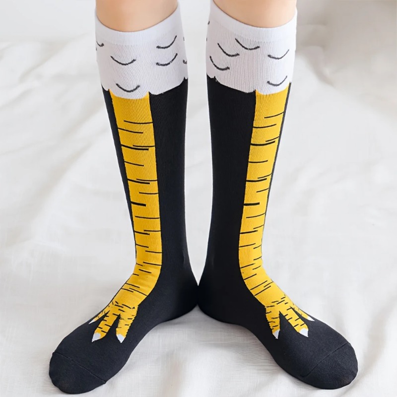 1/2/5 Pairs Women Knee High So - Funny Chicken Leg Socks recension och pris