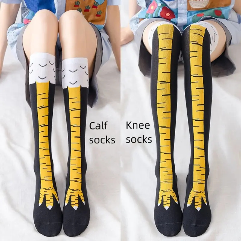 1/2/4Pairs Women Knee High Soc - Funny Chicken Leg Socks recension och pris