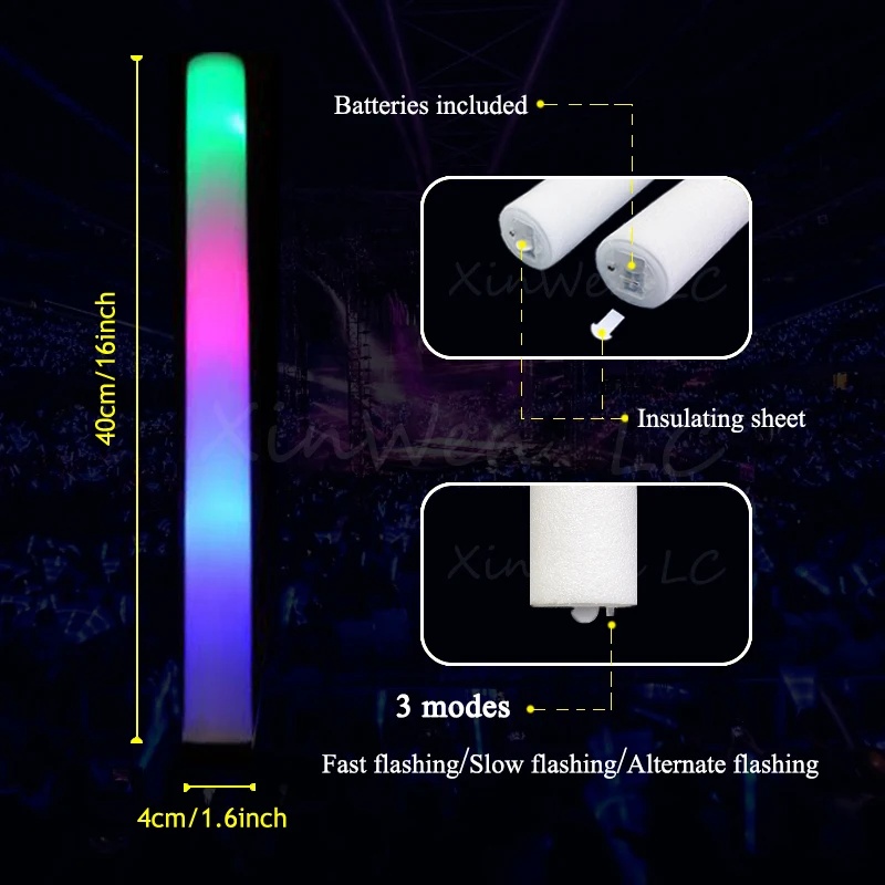 1/15/30Pcs Colourful Flashing  - Flashing Led Foam Sticks Party recension och pris