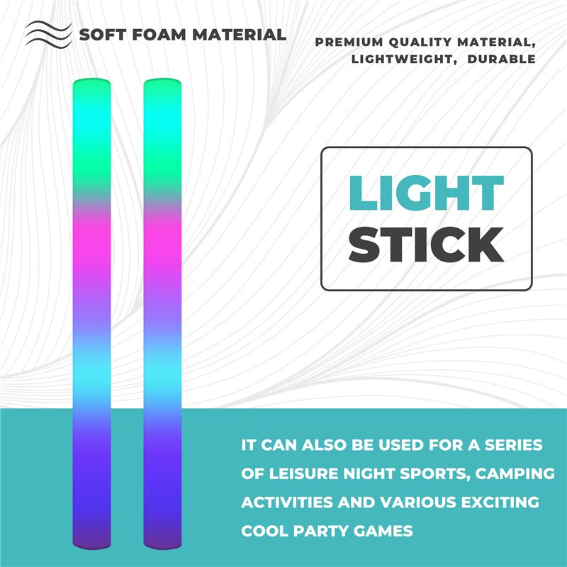 A68P-12Pcs Light Up Foam Stick - Flashing Led Foam Sticks Party recension och pris
