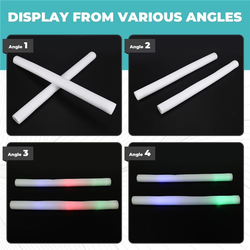A68P-12Pcs Light Up Foam Stick - Flashing Led Foam Sticks Party recension och pris