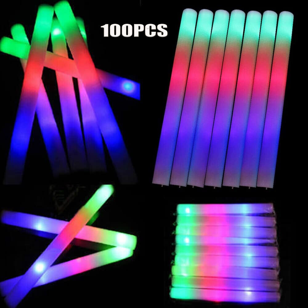 Glow Sticks Bulk 100Pack LED L - Flashing Led Foam Sticks Party recension och pris