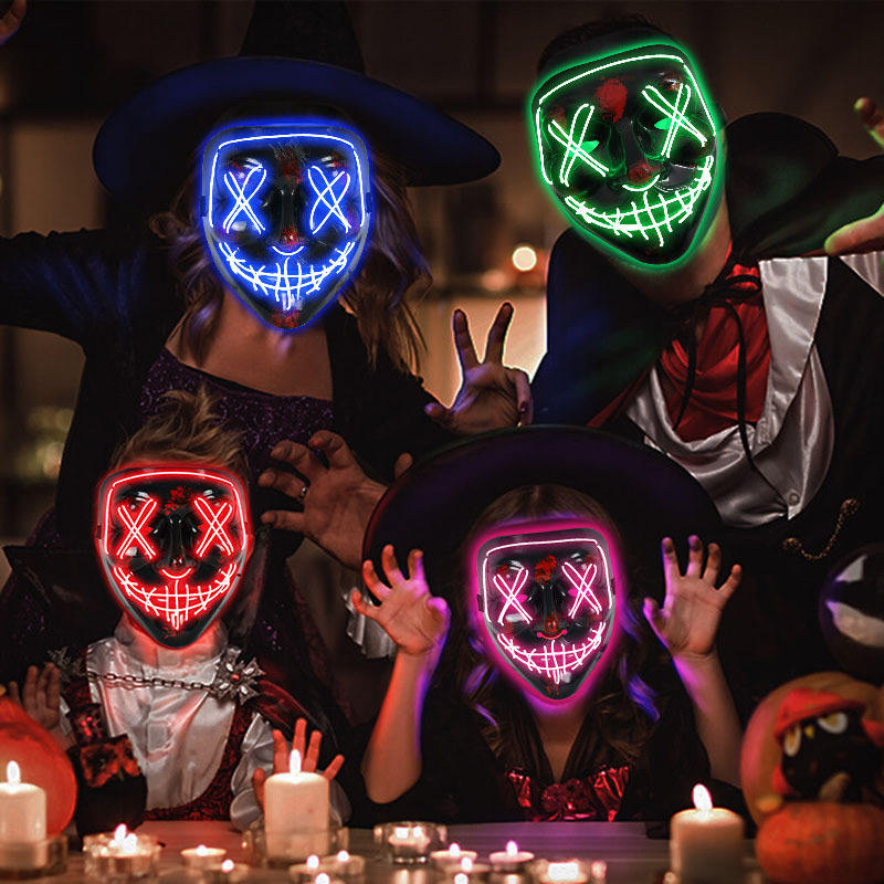 Scary Halloween Cosplay Light  - Led Purge Mask Halloween recension och pris