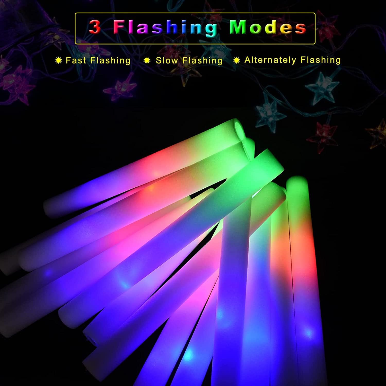 30Pcs Foam Glow Sticks with 3  - Flashing Led Foam Sticks Party recension och pris