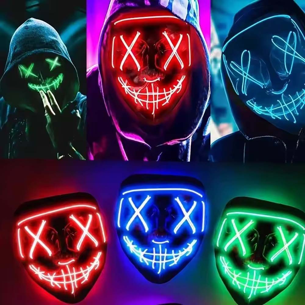 Wireless Neon LED Purge Mask G - Led Purge Mask Halloween recension och pris
