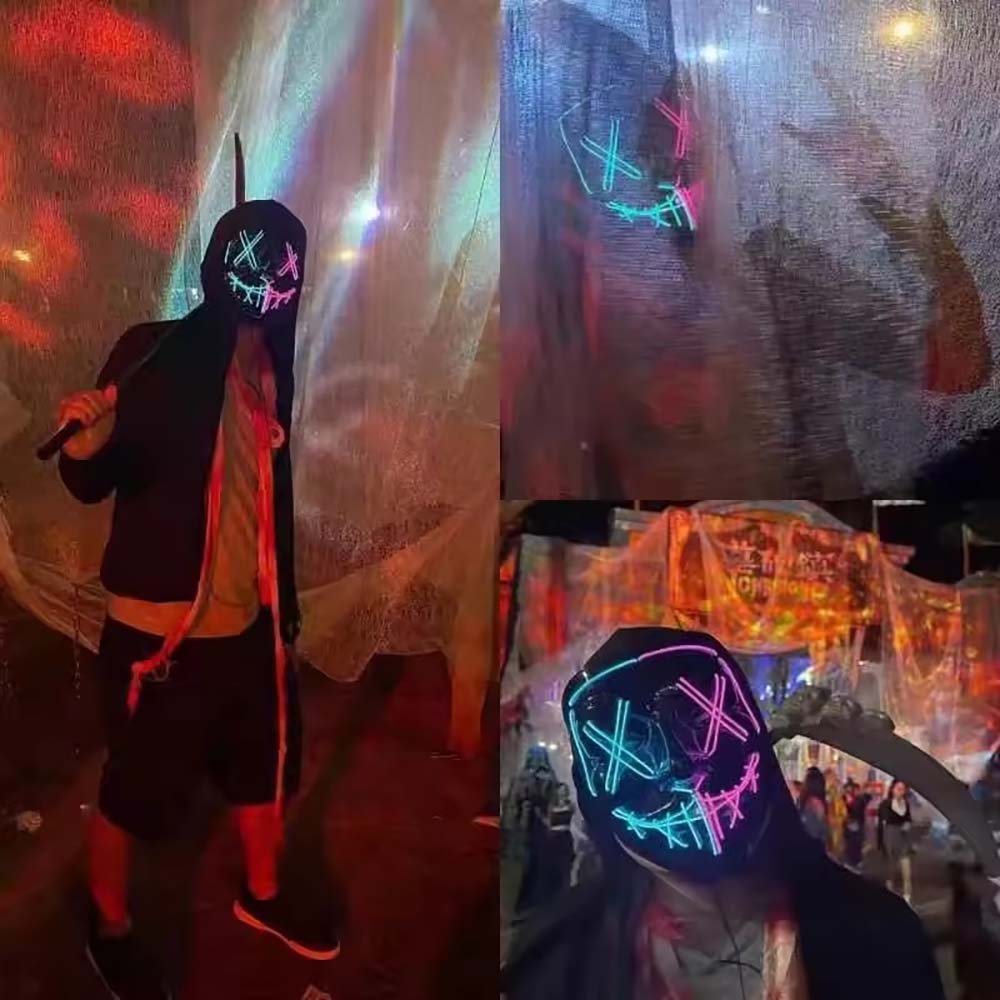 Wireless Neon LED Purge Mask G - Led Purge Mask Halloween recension och pris