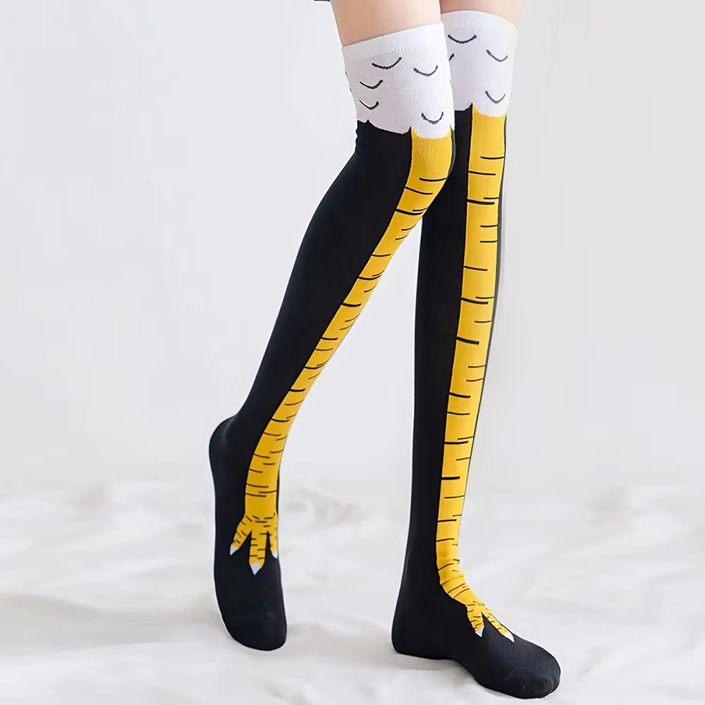 1/2pairs Chicken Feet Print Th - Funny Chicken Leg Socks recension och pris