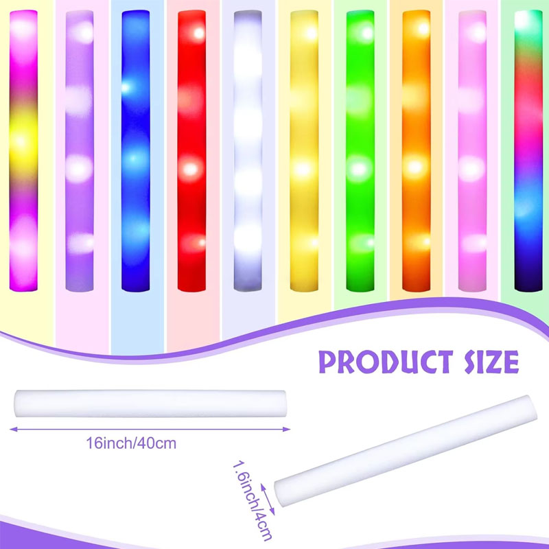 20Pcs Foam Glow Sticks Colorfu - Flashing Led Foam Sticks Party recension och pris
