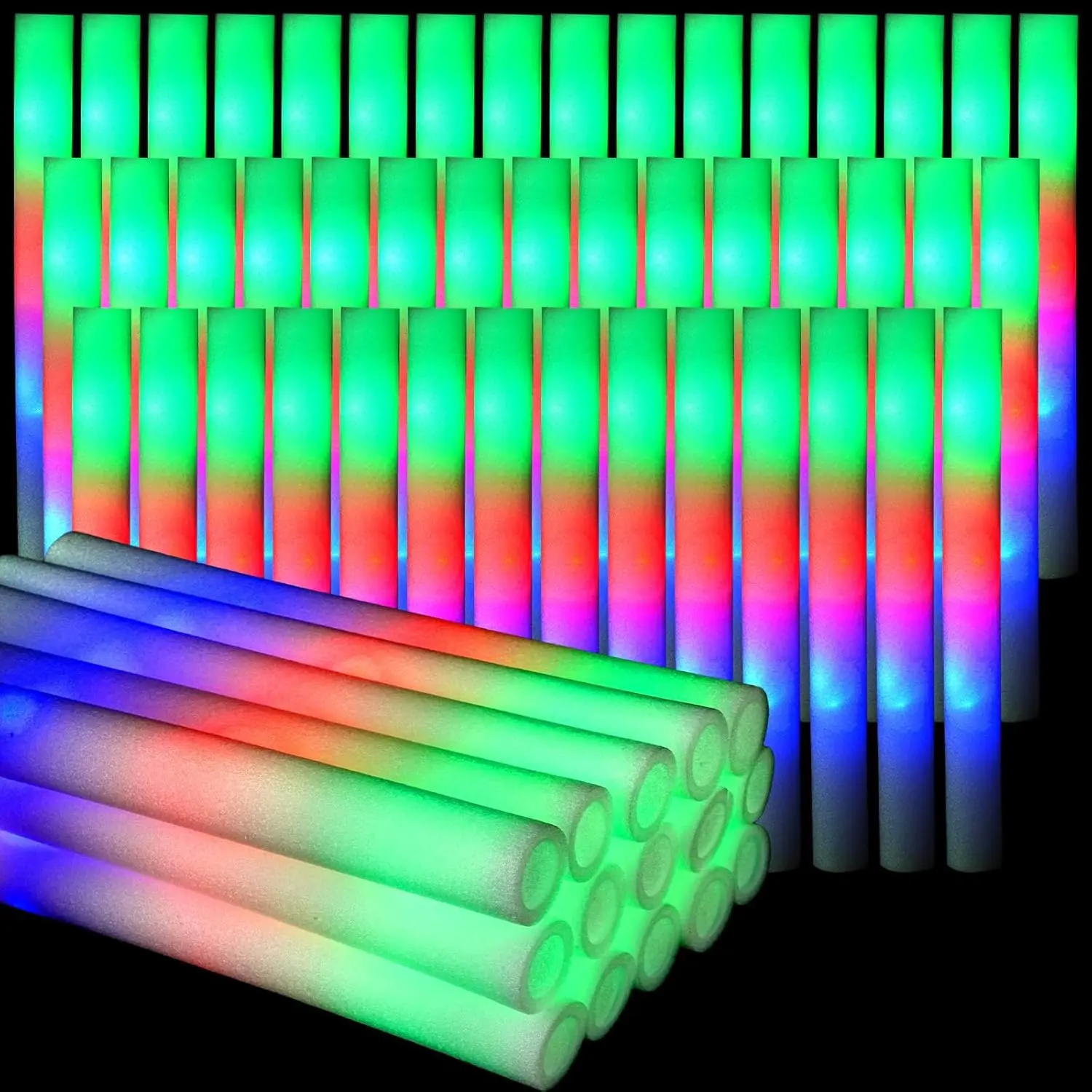 30Pcs Foam Glow Sticks with 3  - Flashing Led Foam Sticks Party recension och pris