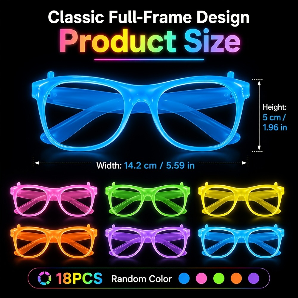 5/12 Pairs of Randomly Colored - Glow In The Dark Party Glasses recension och pris