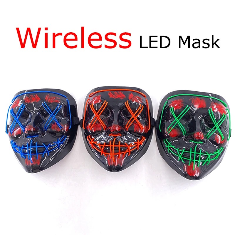 Wireless Neon LED Purge Mask M - Led Purge Mask Halloween recension och pris