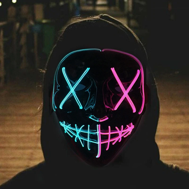 Hot Sale Halloween Glowing Sca - Led Purge Mask Halloween recension och pris