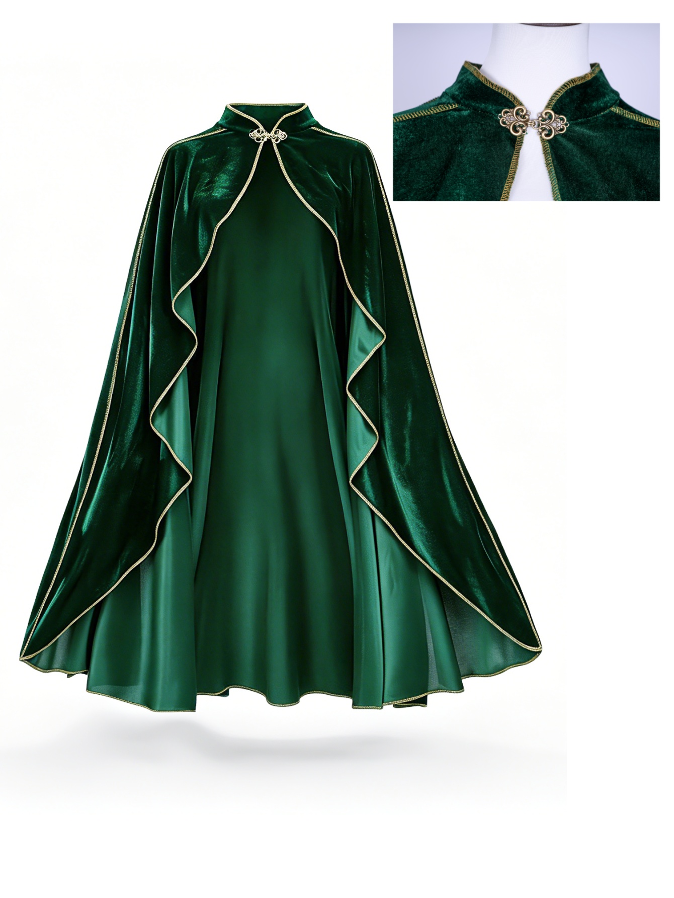 Women Vintage Green Velvet Cap - Medieval Renaissance Dress Women recension och pris
