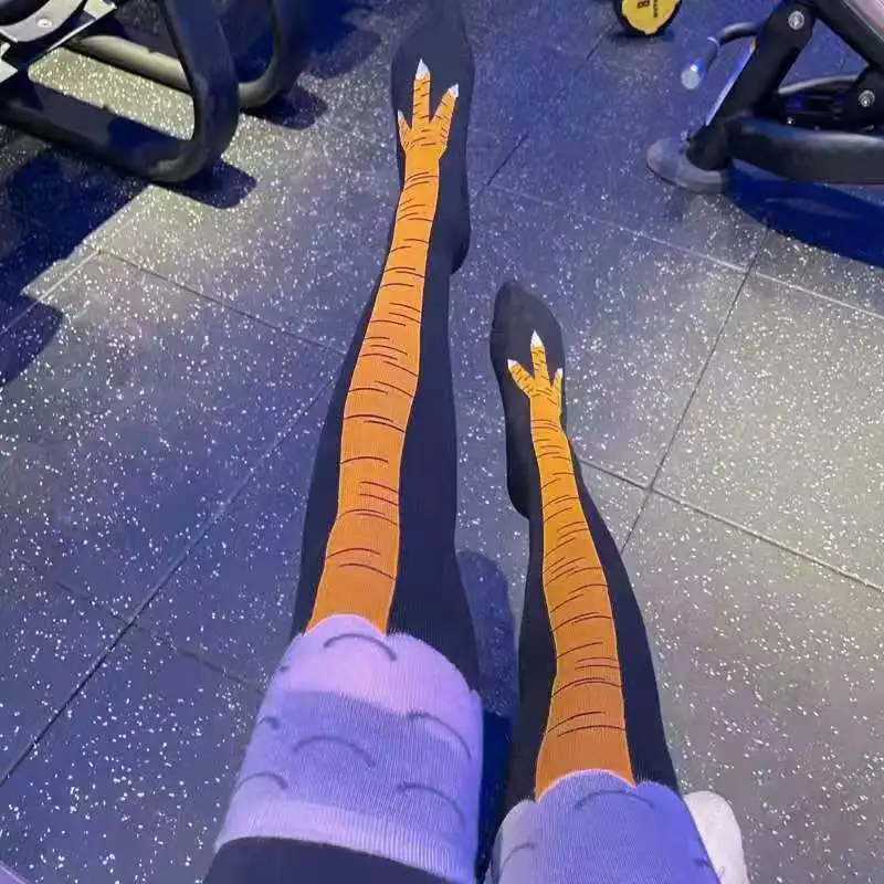 Trendy Women Socks With Knee L - Funny Chicken Leg Socks recension och pris