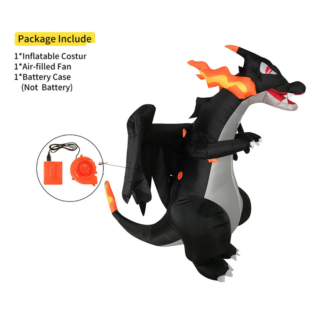 Adult Inflatable Black A fire- - Inflatable Dinosaur Costume Adult recension och pris