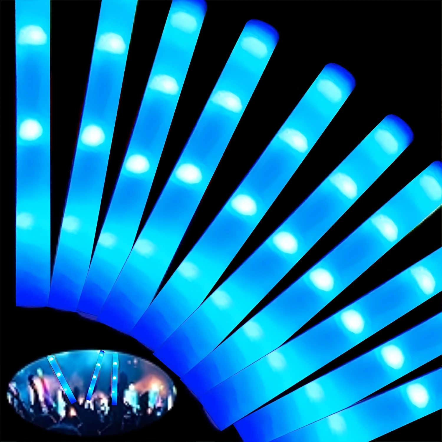 30pcs Blue LED Light Up Foam S - Flashing Led Foam Sticks Party recension och pris