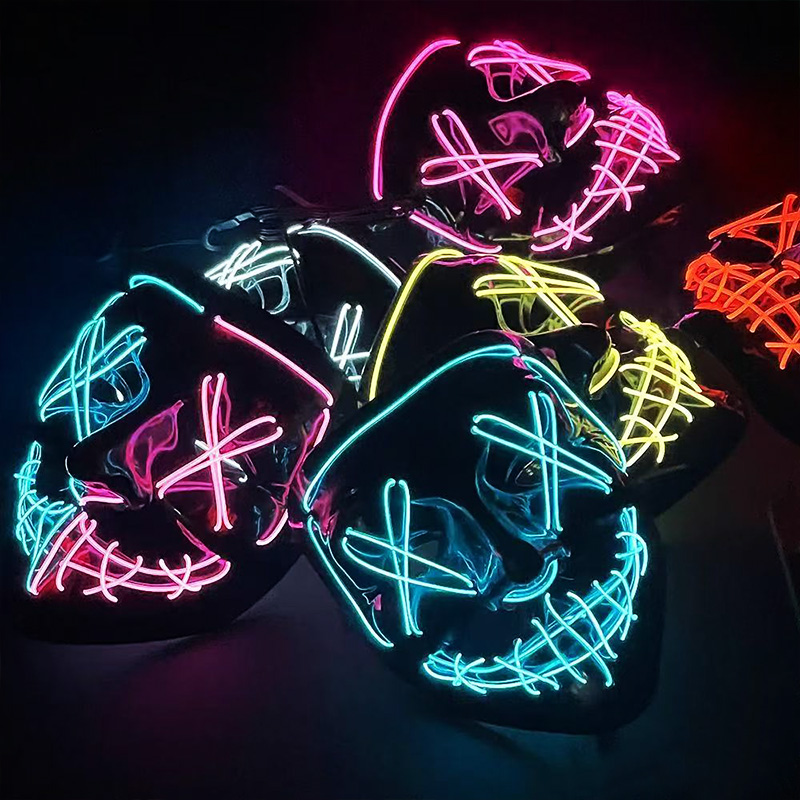 Scary Wireless Luminous LED Pu - Led Purge Mask Halloween recension och pris