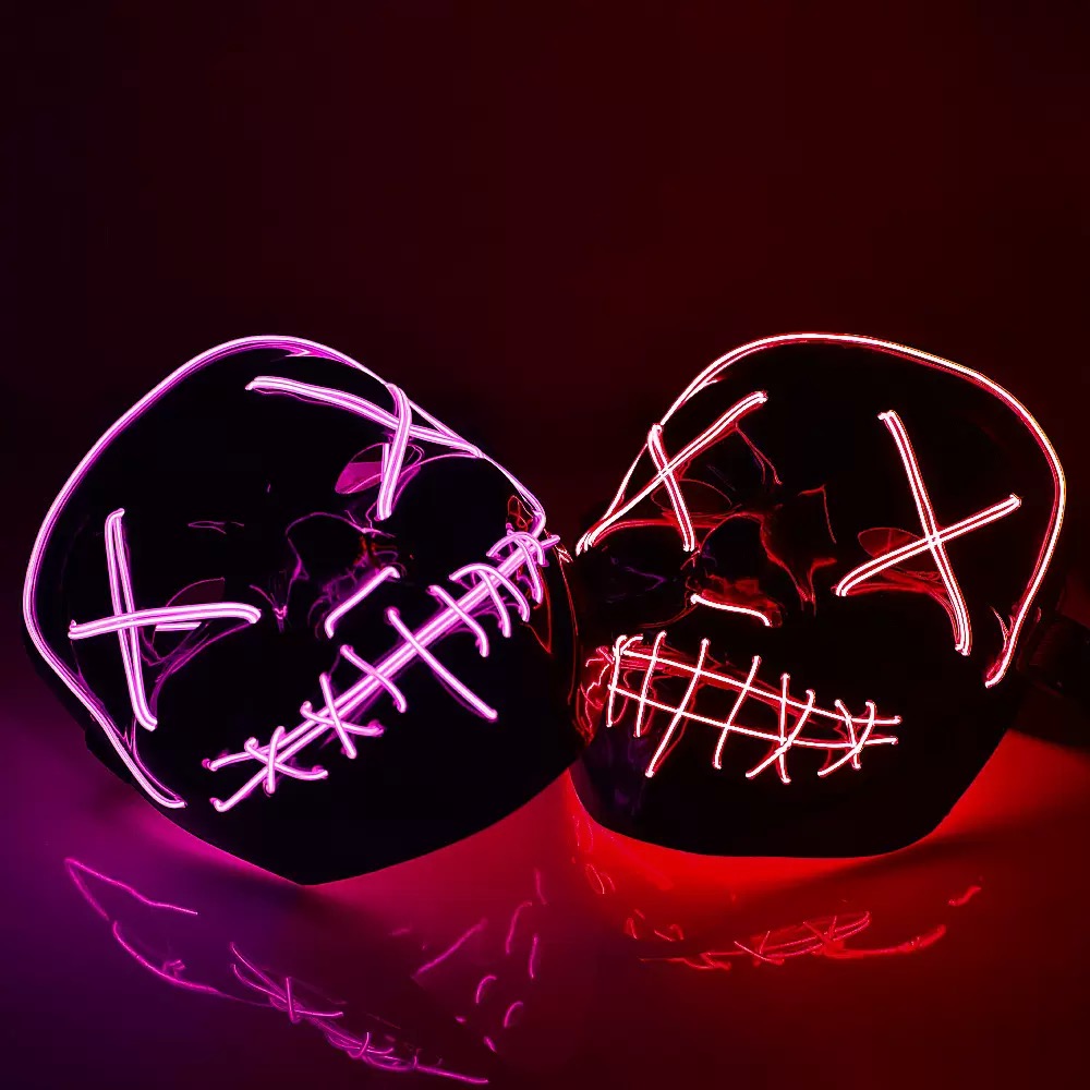 Scary Wireless Luminous LED Pu - Led Purge Mask Halloween recension och pris