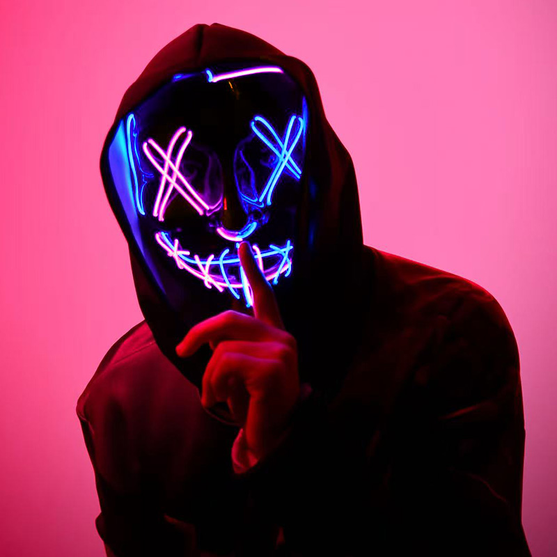 Scary Wireless Luminous LED Pu - Led Purge Mask Halloween recension och pris