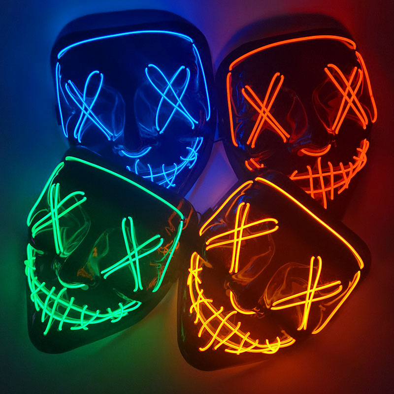 1P Scary Halloween Colplay Lig - Led Purge Mask Halloween recension och pris