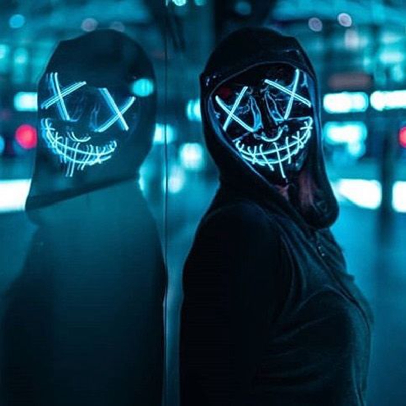 1P Scary Halloween Colplay Lig - Led Purge Mask Halloween recension och pris