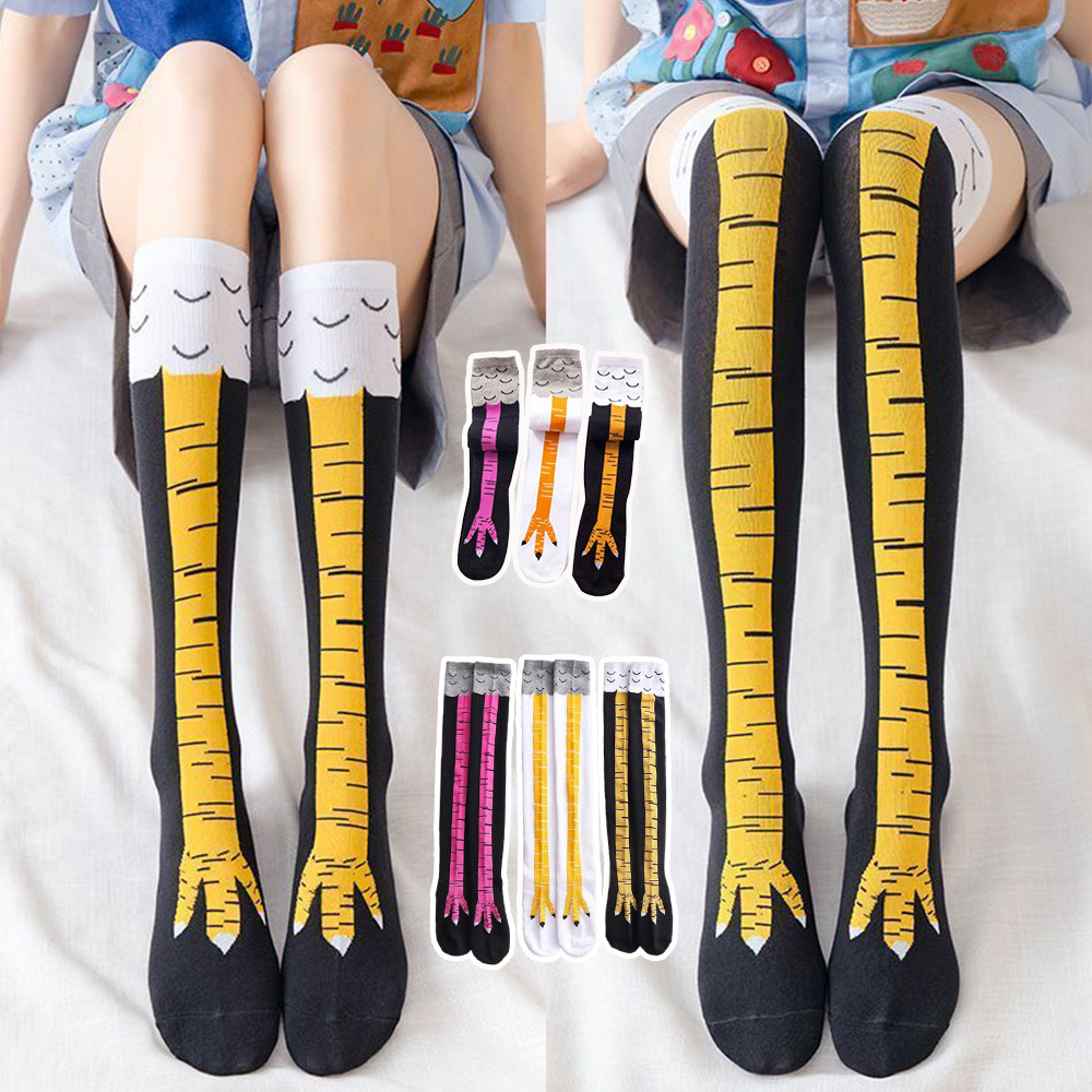 1-4 Pairs Women Knee High Sock - Funny Chicken Leg Socks recension och pris