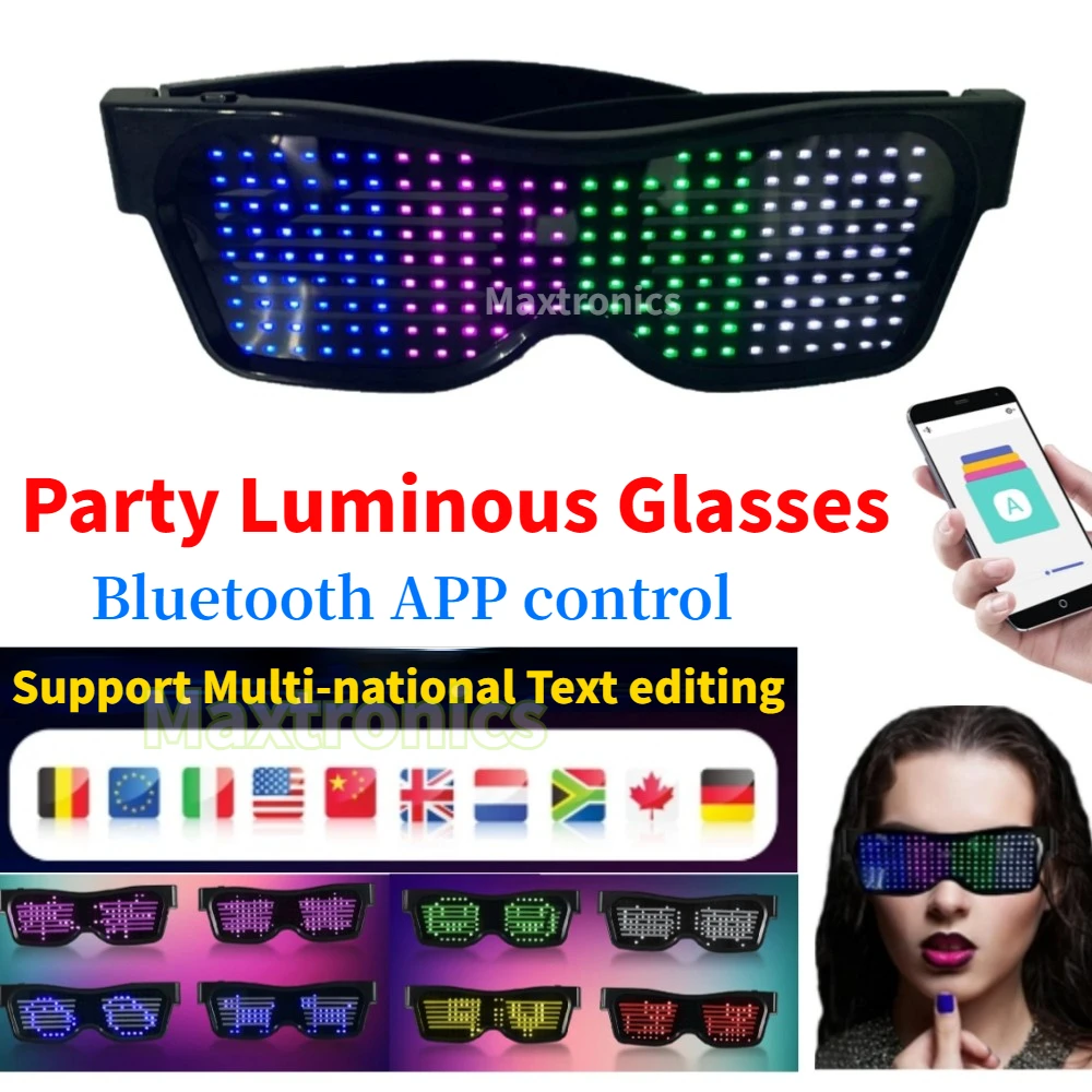 Multilingual LED Glasses Bluet - Glow In The Dark Party Glasses recension och pris